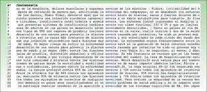 Extracto de concordancias de sever* extraído del Corpus de referencia del español actual, con filtro para textos sobre salud.