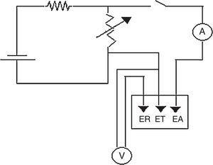 Diagrama eléctrico del potenciostato de bajo costo.