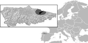 Location of Asturias in North Spain, and the area where study was conducted (43°28′N, 5°14′O). Natural Reserve of “Sierra del Sueve” and surroundings are indicated in dark gray and light gray correspondently.