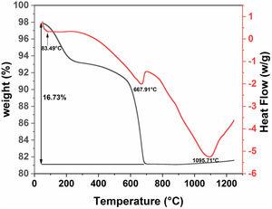 DSC and TGA curves for diatomite powder.