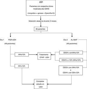 Flow chart de la organización del estudio.
