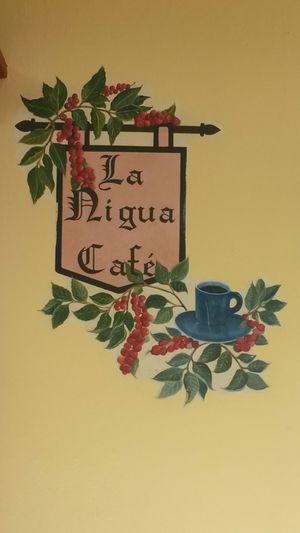 Name plate of a coffee shop in Popayan, Southwest Colombia, reflecting that tungiasis was common in the town. Nigua is a popular name in Spanish for the sand flea.