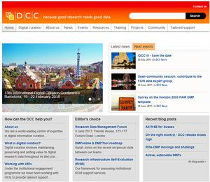Página web del Digital Curation Center (Reino Unido).