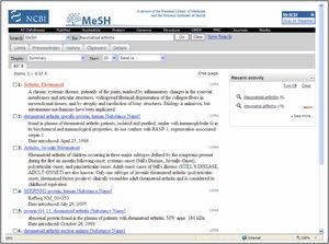 Localizando un término MeSH para «artritis reumatoide».