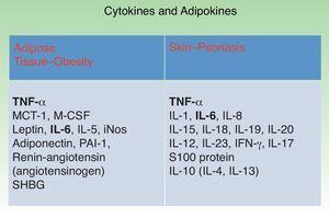 Cytokines and adipokines. TNF indicates tumor necrosis factor; MCT-1, monocarboxylate transporter; M-CSF, macrophage colony-stimulating factor; IL, interleukin; PAI-1, plasminogen activator inhibitor-1; SHGB, sex hormone-binding globulin, IFN, interferon.