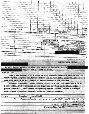 Records for a prisoner in Guatemala, from the John C. Cutler archive. Source: National Archives and Records Administration, United States.