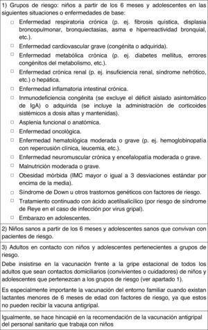 Recomendaciones del Comité Asesor de Vacunas de la Asociación Española de Pediatría de vacunación antigripal 2014-2015.