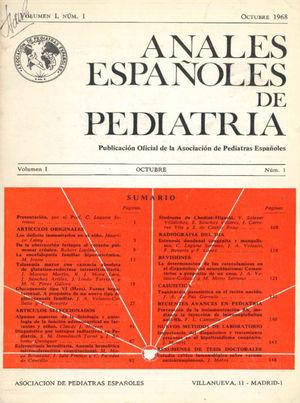 Portada del primer número de Anales Españoles de Pediatría (octubre de 1968).