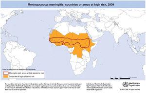 Países de alto riesgo de meningitis.