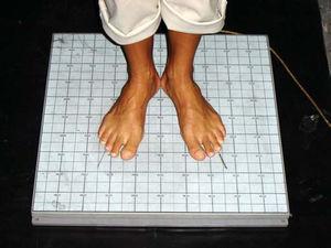 Position of the feet during the test.