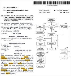Front page of the original document filed for patent US2015178666 (A1).