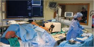 Ergospect Cardio Step device in the catheterization laboratory.