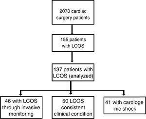 Patient flowchart. LCOS: low cardiac output syndrome.