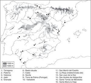Cases in which there is paleopathological evidence of Paget's disease of bone in the Iberian Peninsula.