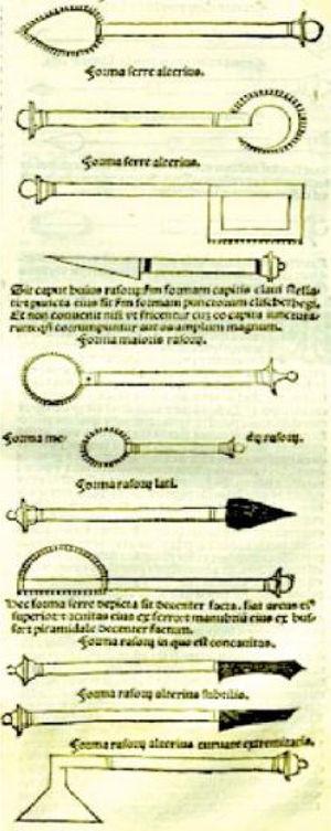 Surgical instruments devised or utilized by Albucasis: 30th volume of Al-Tasrif.