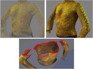 Three-dimensional point cloud surface reconstruction.