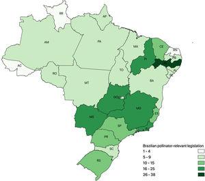 Brazilian pollinator-relevant legislation by state.