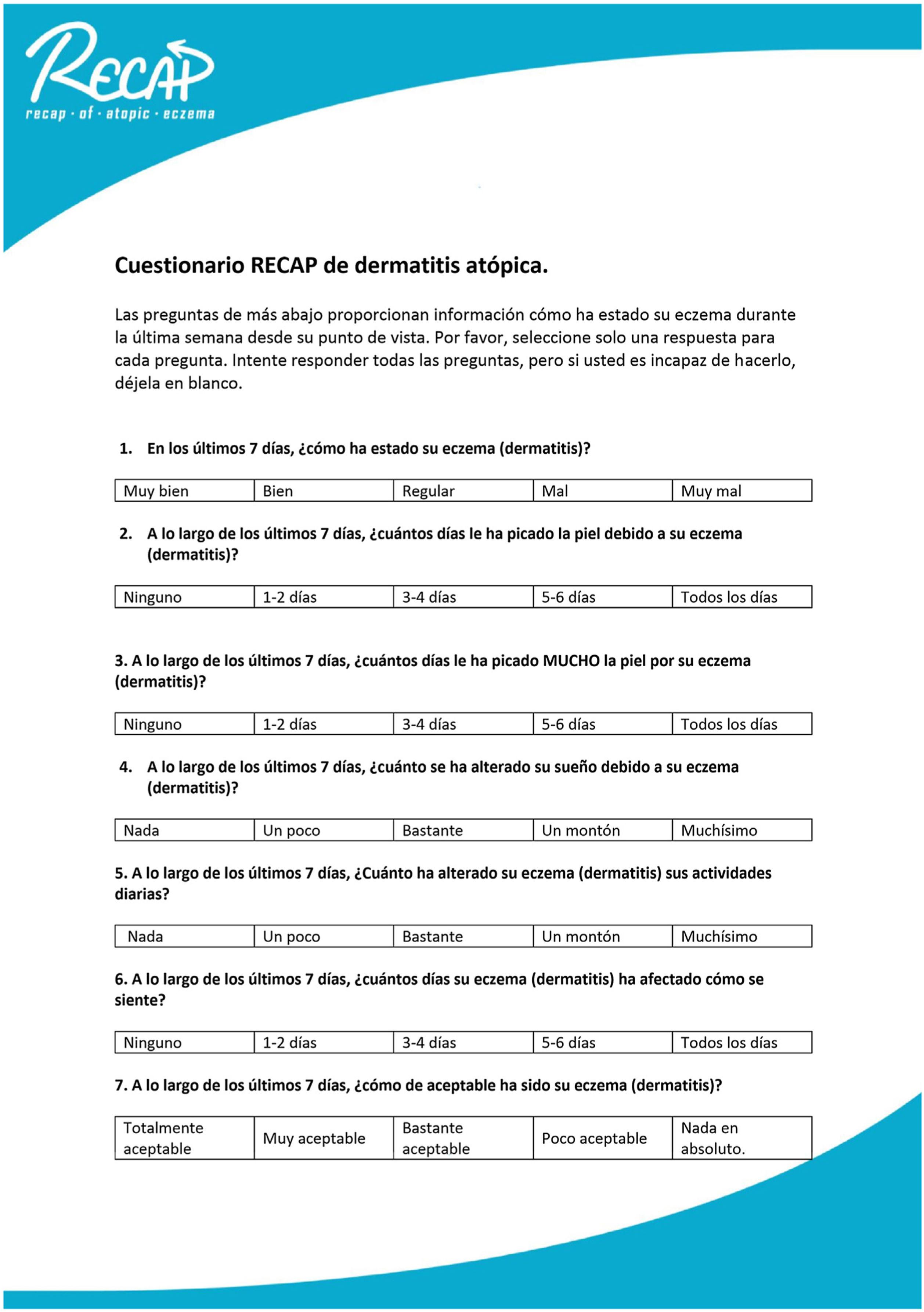 [Translated article] Spanish Version of the RECAP Questionnaire to ...