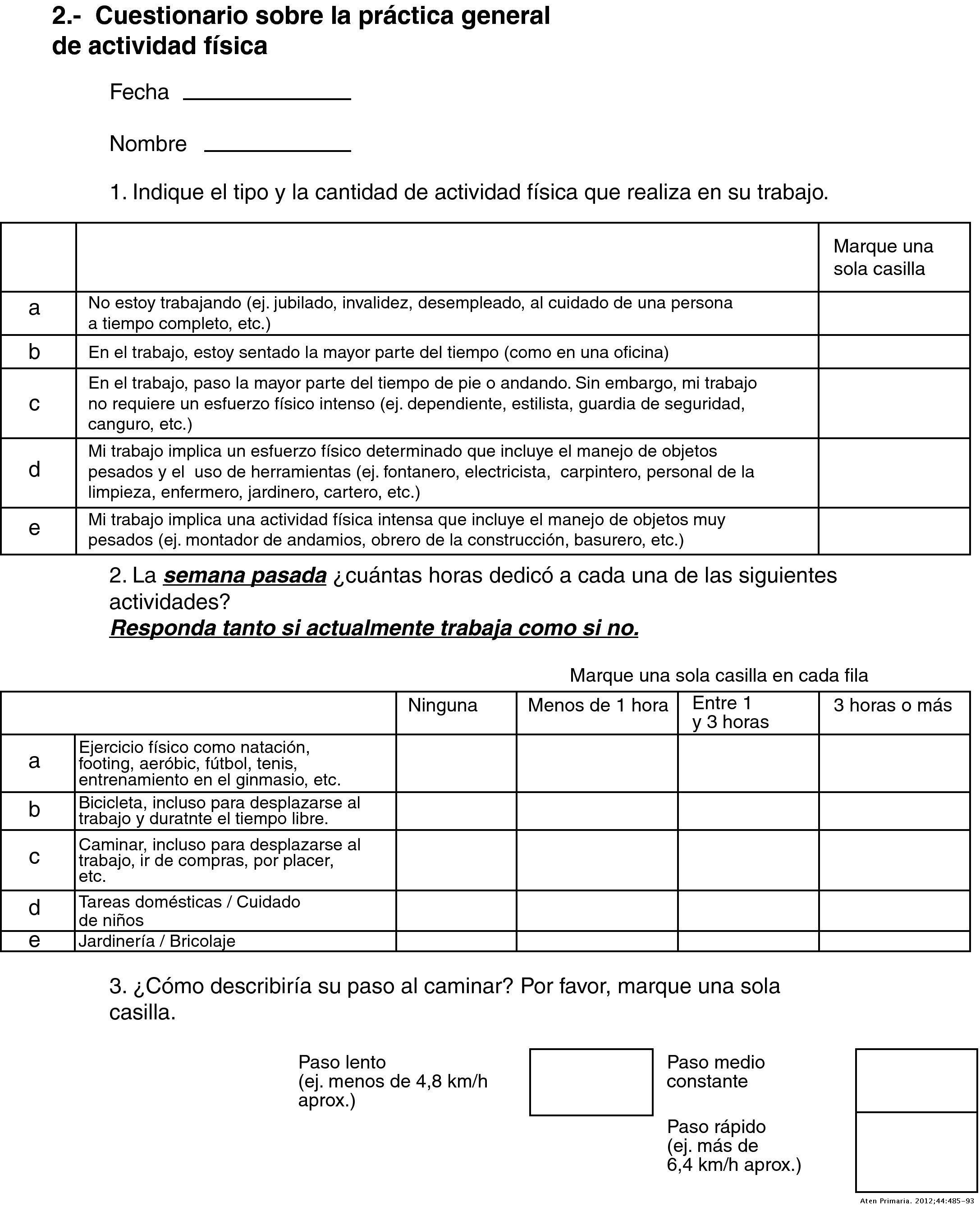 Cómo identificar la inactividad física en atención primaria: validación ...