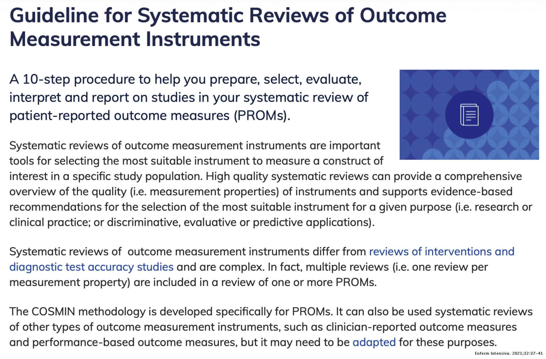 Outcome and patient-reported experience measurement instruments ...