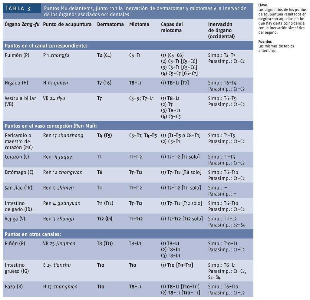 Los Puntos De Acupuntura Shu Y Mu Y Su Inervacion Segmentaria1 Revista Internacional De Acupuntura