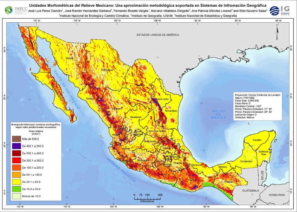 Clasificación geomorfométrica del relieve mexicano una