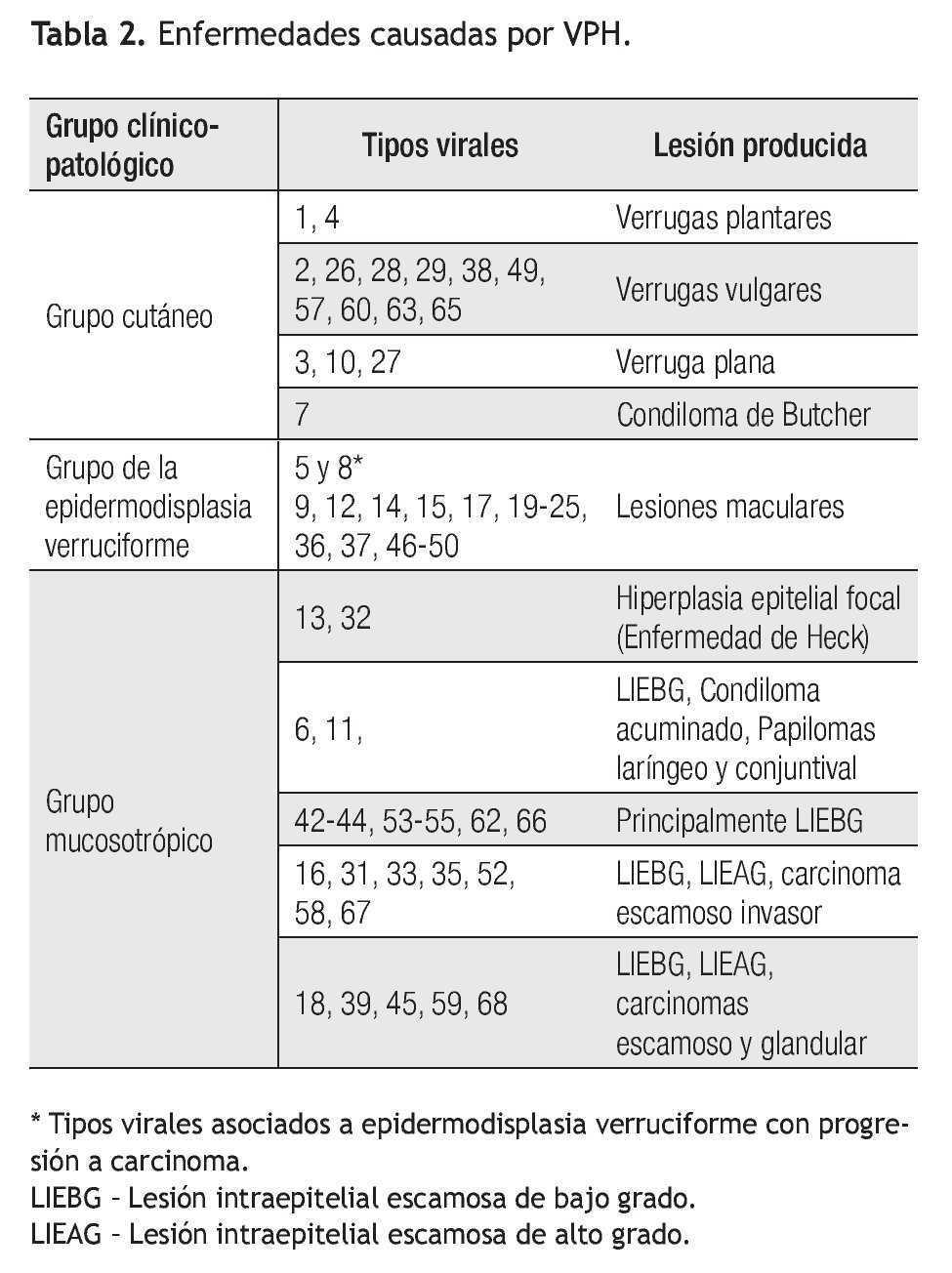 virus del papiloma tipo 1)