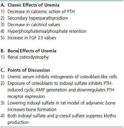 Serum Calcium And Bone Effect Of Pth Phosphate Vitamin D And Uremia Nefrologia