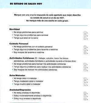 Cuestionario EuroQuol 5D.