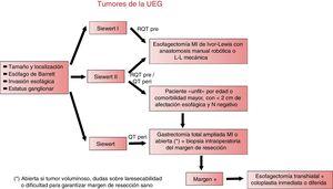 Algoritmo terapéutico en los tumores de la UEG.