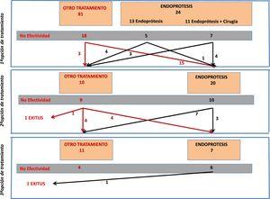 Diagrama de flujo de tratamiento de los pacientes del estudio.