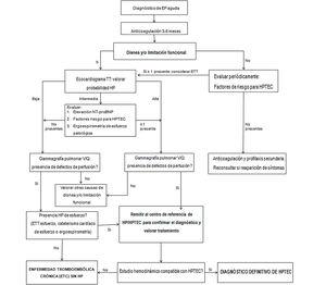 Algoritmo 2. Estrategia diagnóstica de la enfermedad tromboembólica crónica.