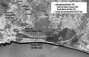Proyecto eólico en la Barra de Santa Teresa Fuente: López Cristóbal, Noemí (2013) “Triunfa el pueblo de San Dionisio del Mar: no habrá parque eólico”, Despertar de Oaxaca.