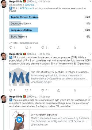 An example of a tweetorial on volume assessment in end-stage kidney disease. A tweetorial is a series of posts with high educational content regarding a, usually presented in a dynamic way with question pools, multimedia content, and opportunities to interact.