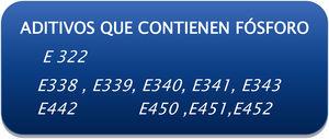 Códigos en el etiquetado referidos a los aditivos con contenido en fósforo. Reglamento Unión Europea 201172.