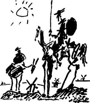 Don Quijote y Sancho Panza vistos por Pablo Picasso.