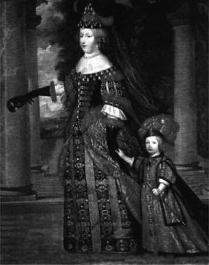 Retrato de Ana de Austria y su hijo Luis XIV.