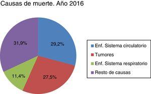 Causas de muerte en España. Informe INE 2016.