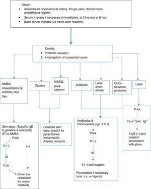 Procedure algorithm for the study of perioperative reaction based on the BSACI guidelines for the investigation of suspected anaphylaxis during general aneasthesia. Clin Exp Allergy 45;2010:15–31.