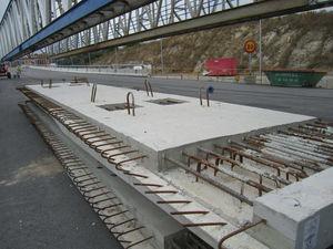 Prefabricated deck slabs.