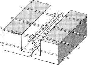 Diagram of the joint in the prefabricated slabs.