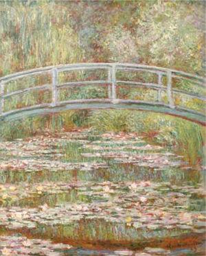 “Bridge Over a Pond of Water Lilies”, de Claude Monet, antes de desarrollar catarata.