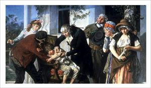Gaston Melingue. “Edward Jenner (1749-1823) realizando la primera vacunación contra la viruela en 1796” Academia Nacional de Medicina. París.