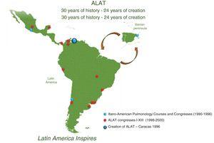 ALAT 30 years. Map of academic events.