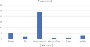 Zona corporal afectada.