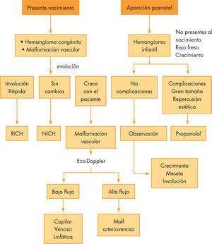Clasificación de malformaciones vasculares según la presentación y clínica.