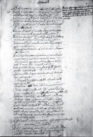 Manuscrito otomí anónimo, 1640. Acervo: Biblioteca Nacional de México.