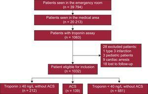 Flow chart of patients included. ACS, acute coronary syndrome.