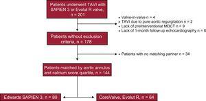 Flowchart of the study patient population. MDCT, multidetector computed tomography; TAVI, transcatheter aortic valve implantation.