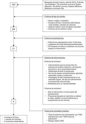 Resumen de las fases de búsqueda y selección.